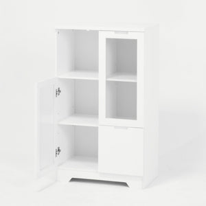 Modern Cabinet With Glass Doors And Drawer