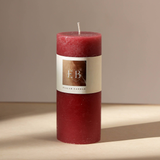 Rustic-Pillar-Candle-(3'-x-7')--Elegant-&-Long-Lasting-Wax-Candle-Wine-Red-