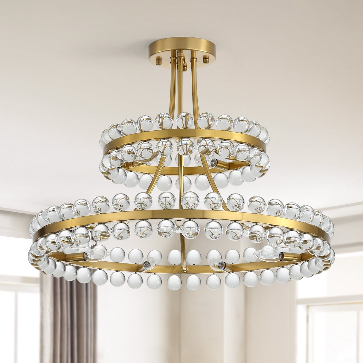27-Inch Luxury Crystal Ball Chandelier