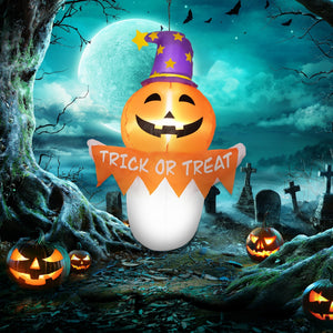 Inflatable Halloween Ghost Window Sticker with LED Lights - White