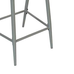 Outdoor Bar Height Metal Frame Counter Stools With Scallop Shaped Backrest & Water Resistant Cushions