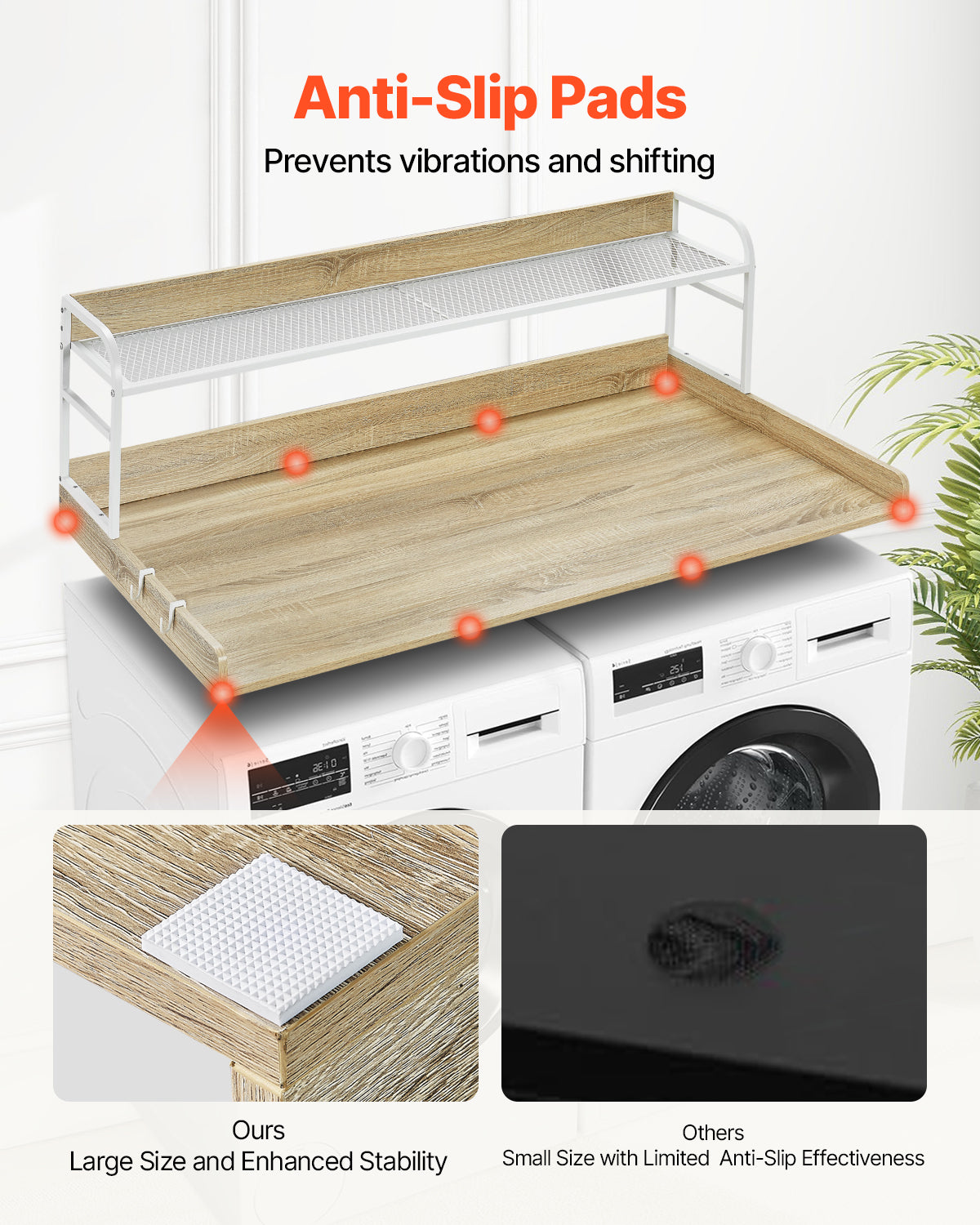 Washer Dryer Countertop with 2-Tier Shelf