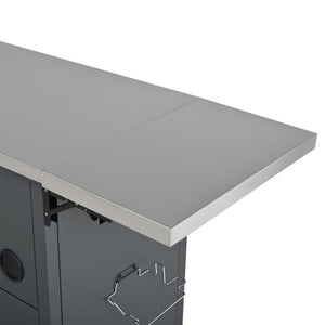Foldable Outdoor Prep Station BBQ Cart Patio Dining Cart