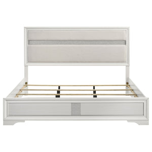 Miranda 54-inch Upholstered Eastern King Panel Bed White
