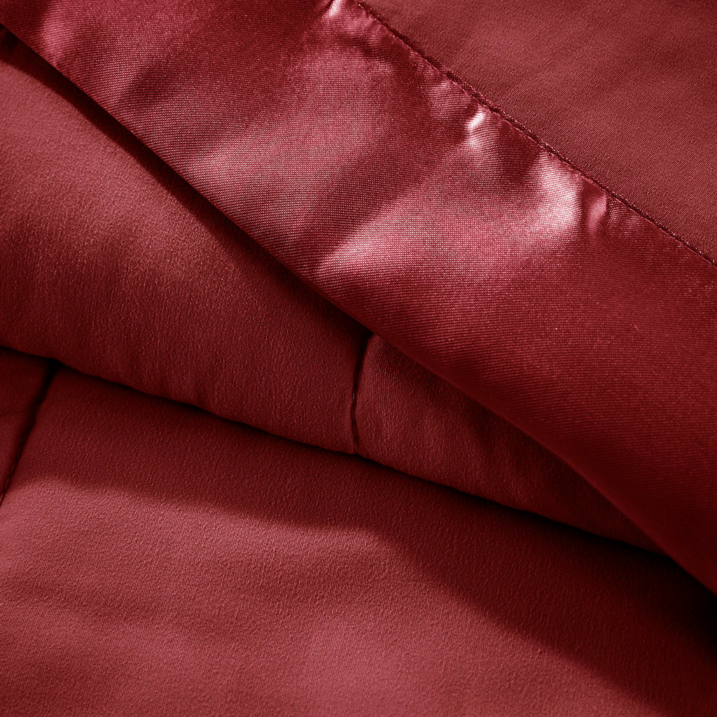Lightweight Down Alternative Blanket with Satin Trim