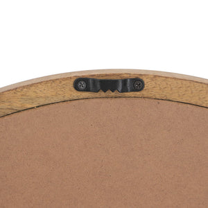 Circle Wall Mirror with Wooden Frame - Black, Light Brown, Dark Brown
