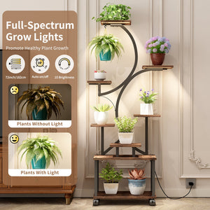 Plant Stand Indoor with Grow Lights - 62" Tall