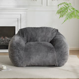 Sezze Indoor Bean Bag Chair with Gray Faux Fur