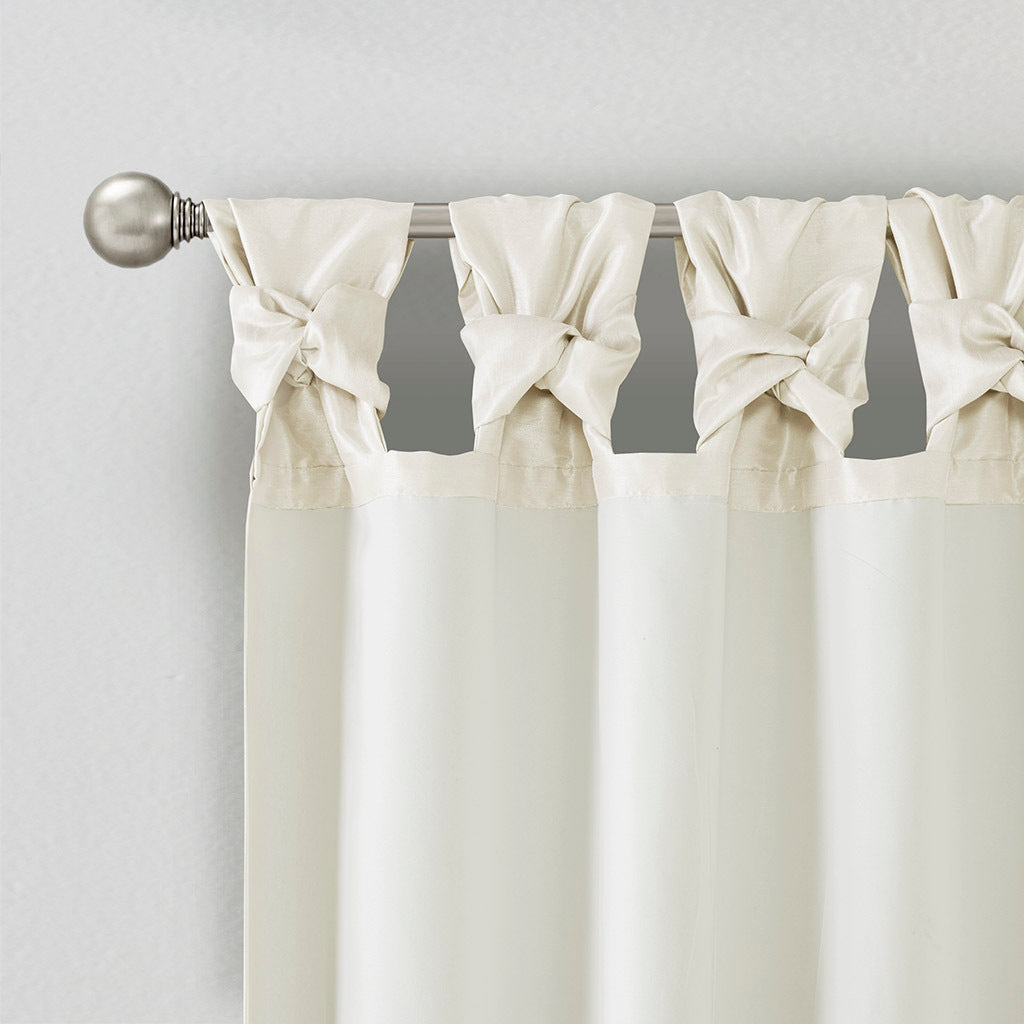 Twist Tab Lined Window Curtain Panel White 50x84'