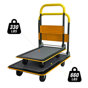 Flatbed Cart - 330lbs Heavy Duty Platform Hand Truck