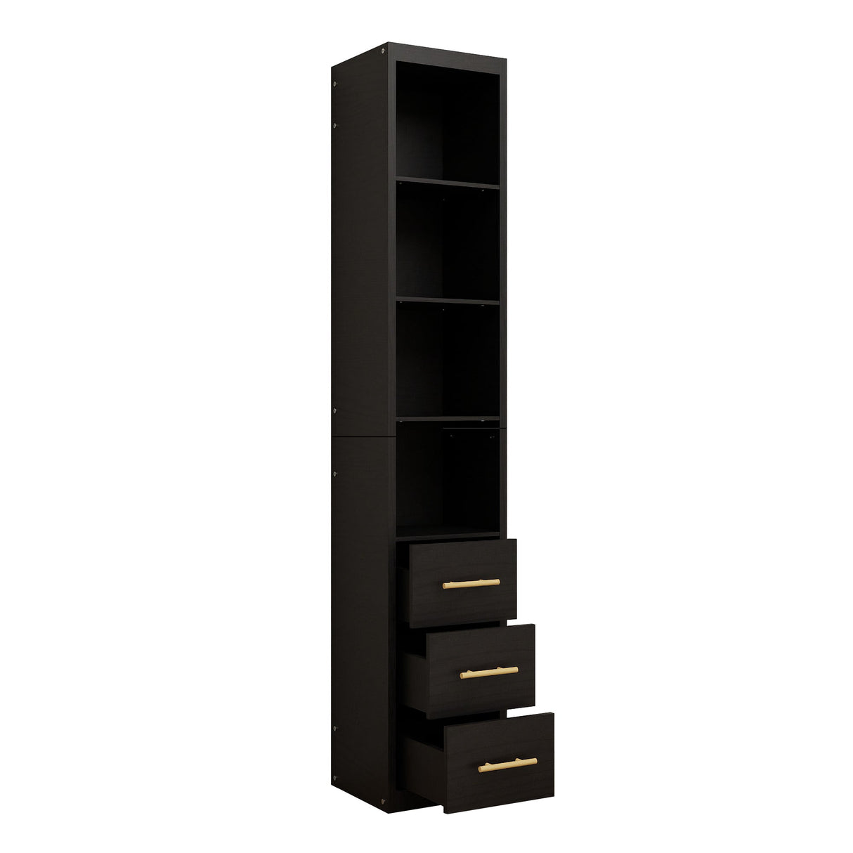 85.04" Tall Storage Cabinet with Drawer and Shelves