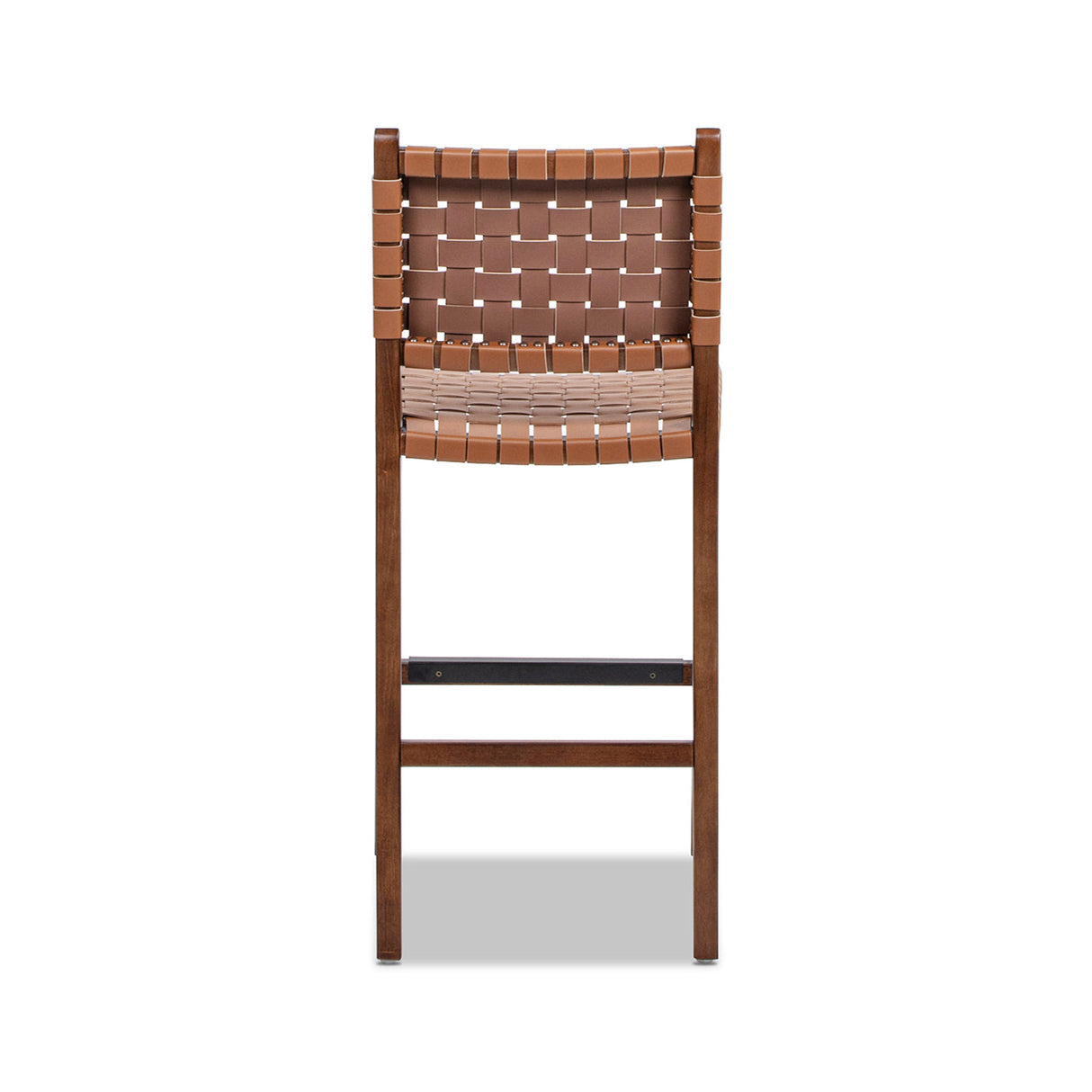 Andre  Woven Leather Counter Stool