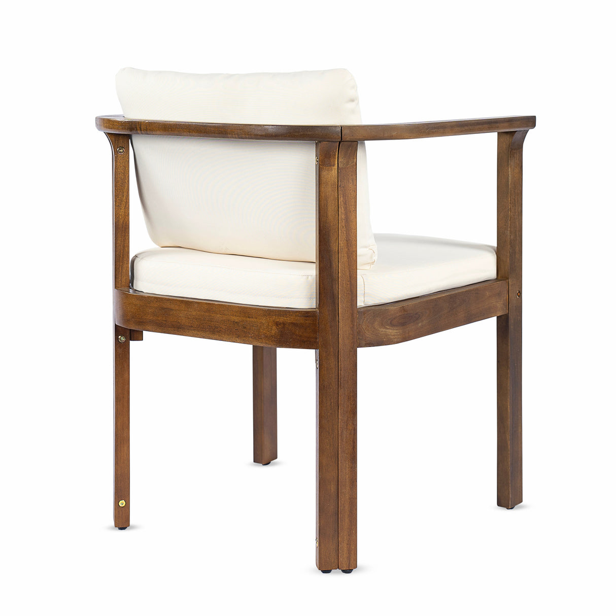 Outdoor Dining Chair Set of 2 with Curved Acacia Wood Arms