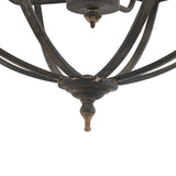 4 Light Metal Chandelier in Black Iron with Adjustable Chain
