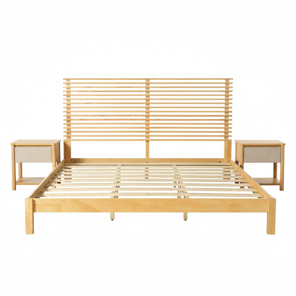 Premium Solid Wood King Size Bed Frame with Headboard