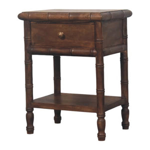 Solid Wood Bamboo Carved Bedside Table