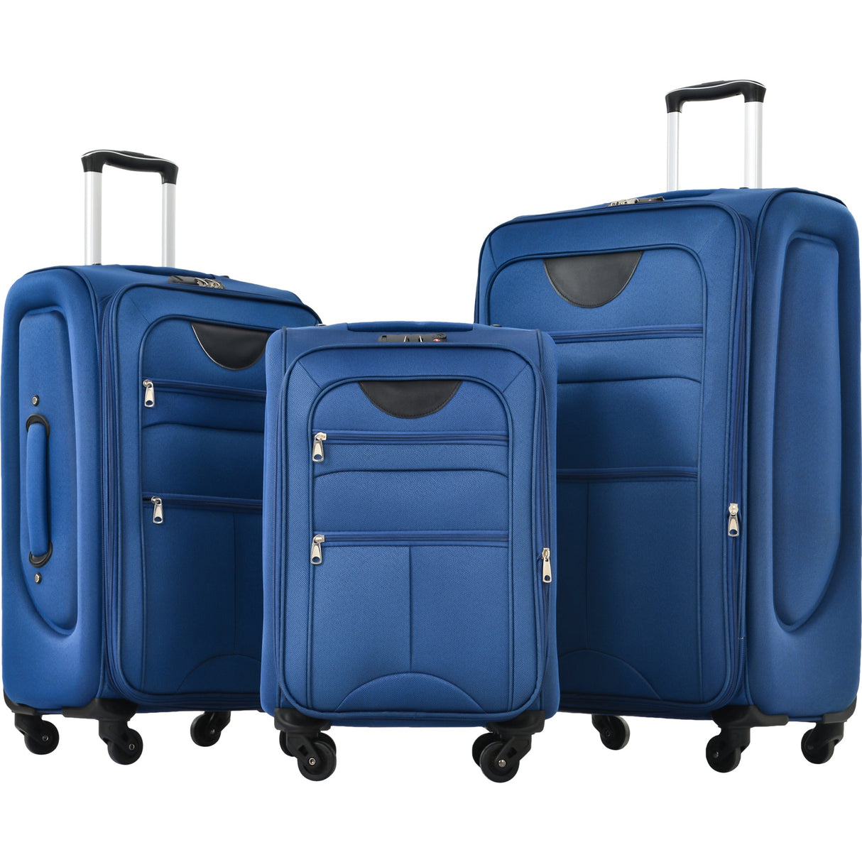 Softside expandable 3-piece luggage set with spinner wheels