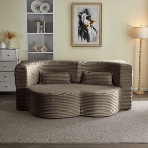 Floor Convertible Sleeper Sofa Bed With 2 Pillows