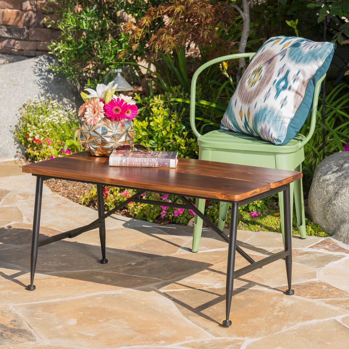 OCALA INDUSTRIAL WOOD + METAL COFFEE TABLE