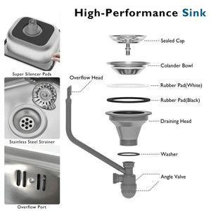 K&K 55.5" Outdoor Kitchen Island with Sink