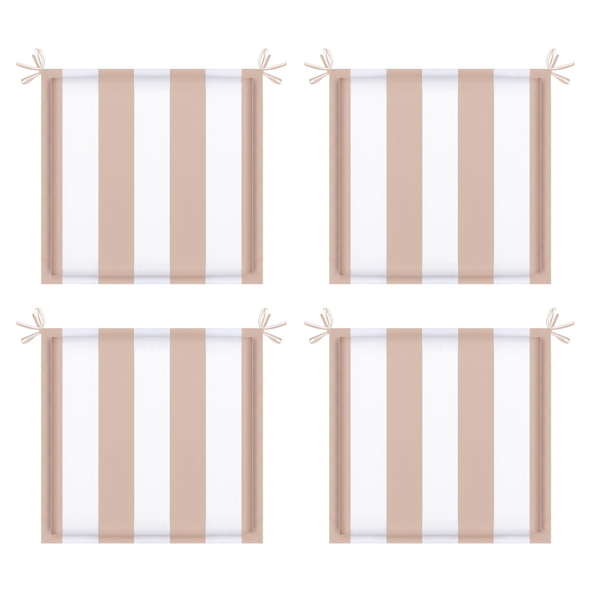 4pcs outdoor patio seat cushion replacement seat cushion with ties, 15' x 15' patio chair pads for  gardens, patios, and dining rooms