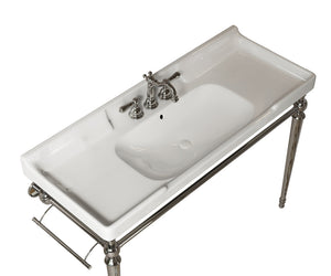 VICI 48" Bathroom Ceramic Basin with 3 Pre-Drilled Holes
