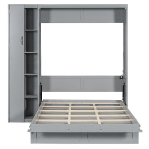 Murphy Wall Bed With Shelves, Wardrobe And LED Lights
