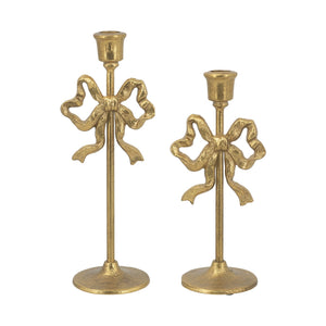 Set of 2 Vintage Gold Candle Holders