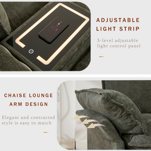 U Shaped Modular Sectional Sofa with Storage Console & Bluetooth Speakers