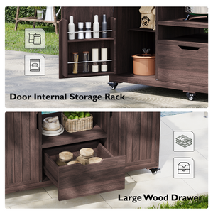 K&K 66.5' Outdoor Kitchen Island for Big Green Egg Grills