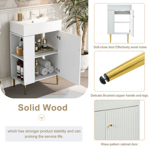 Bathroom Vanity, Combo Cabinet, Bathroom Storage Cabinet, Single Ceramic Sink