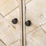 Handwoven Wood Slat Door Sideboard