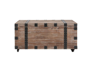 Trunk Table And Side Table With Large Storage Dress Up Your Liviing Room (Set of 3) - Antique Gray
