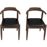 Mid-Century Modern Dining Chair Set of 2 with Solid Wood Frame - Dark Gray or Black