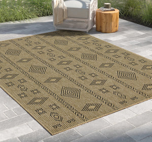 Earth GC_NTL1001 Jute/Black Indoor/Outdoor Area Rug