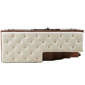 2 in 1 Dog Crate with Padded Seat Walnut 56'L Furniture Style