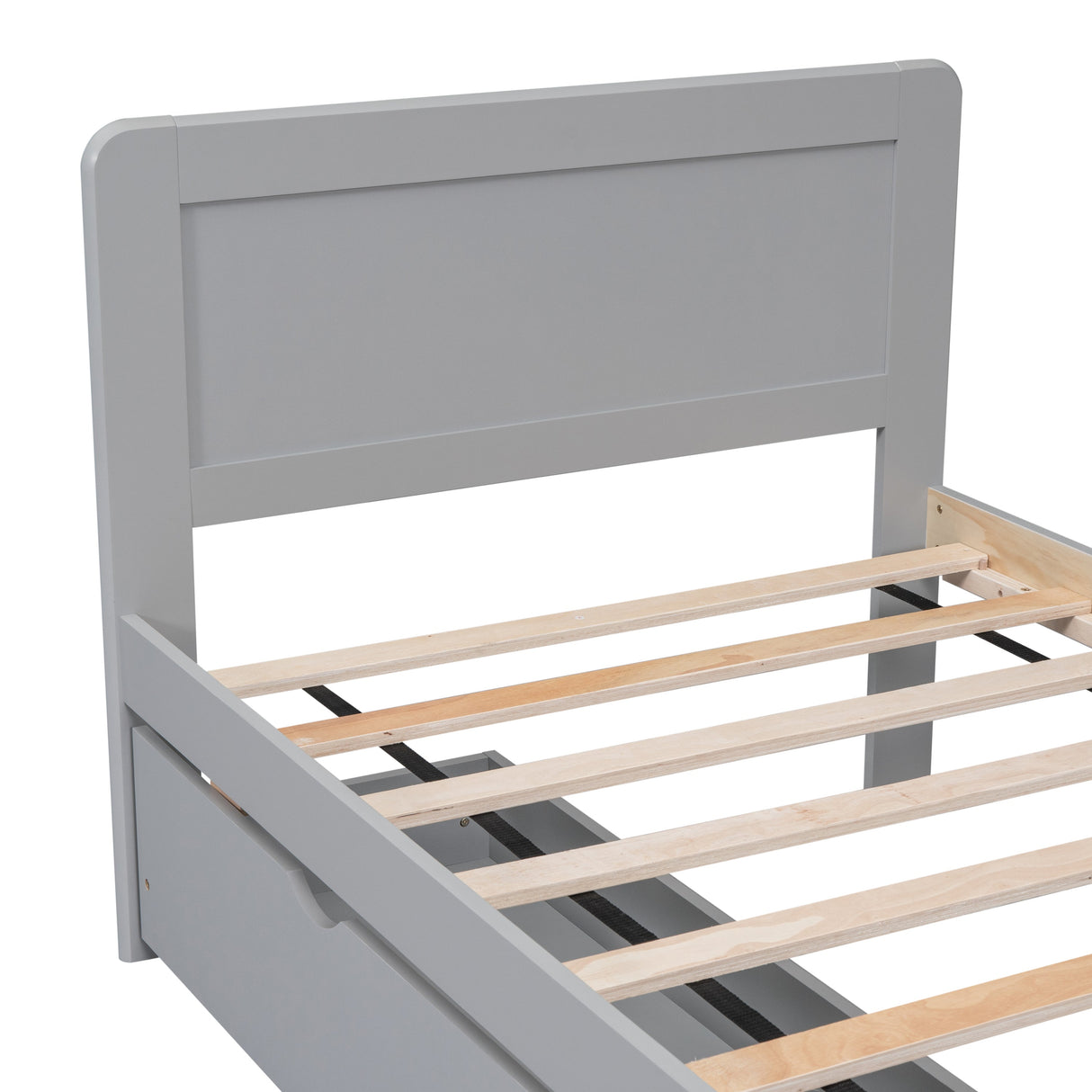 The Space-Saving Rubberwood Twin Bed With Integrated Storage