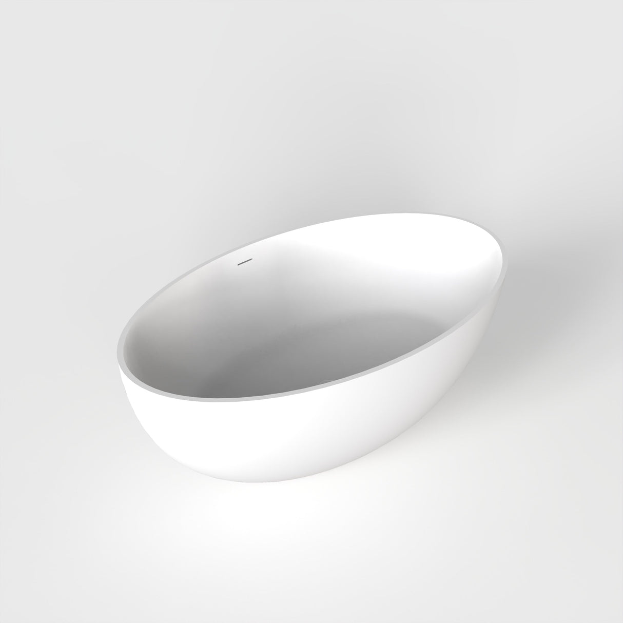 67 Inch Freestanding Solid Surface Soaking Bathtub