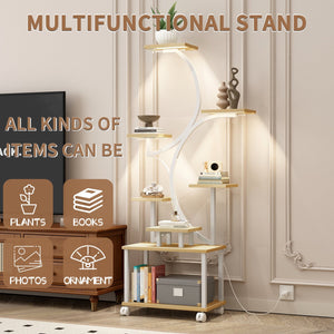 Indoor Plant Stand with Grow Lights - 62" Tall, 8 Tiered Shelf