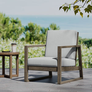 Nexusia Outdoor Acacia Wood Club Chair With Slat Design