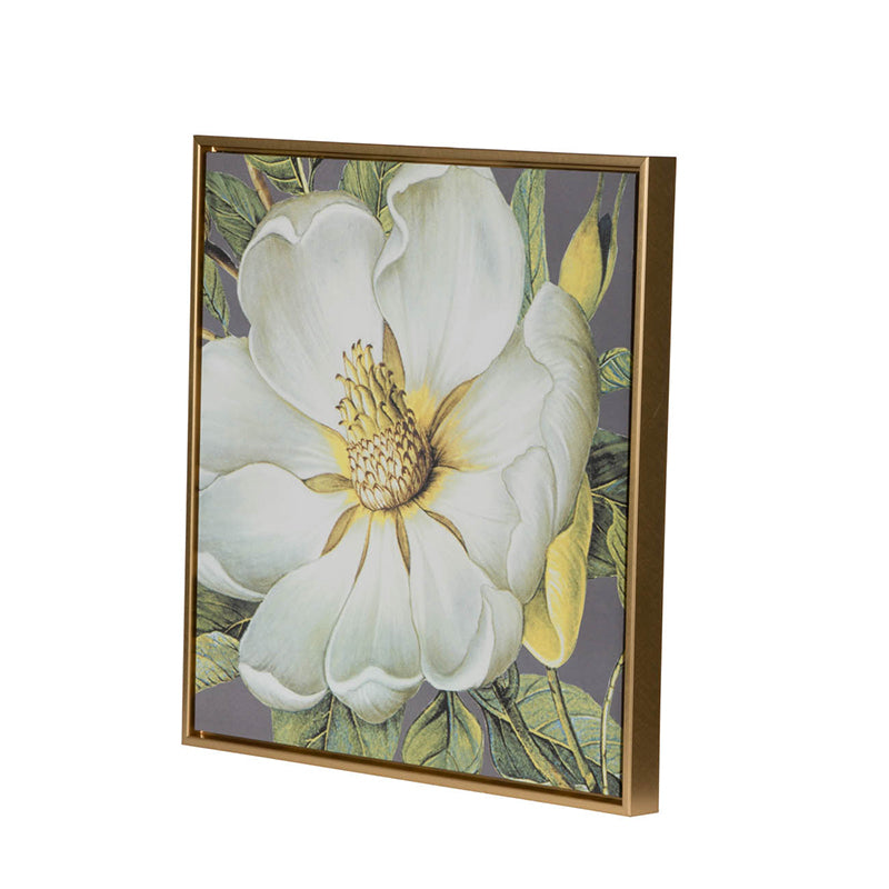 Set of 4 White and Gold Botanical Wall Art Prints, 20” x 20”