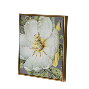 Set of 4 White and Gold Botanical Wall Art Prints, 20” x 20”