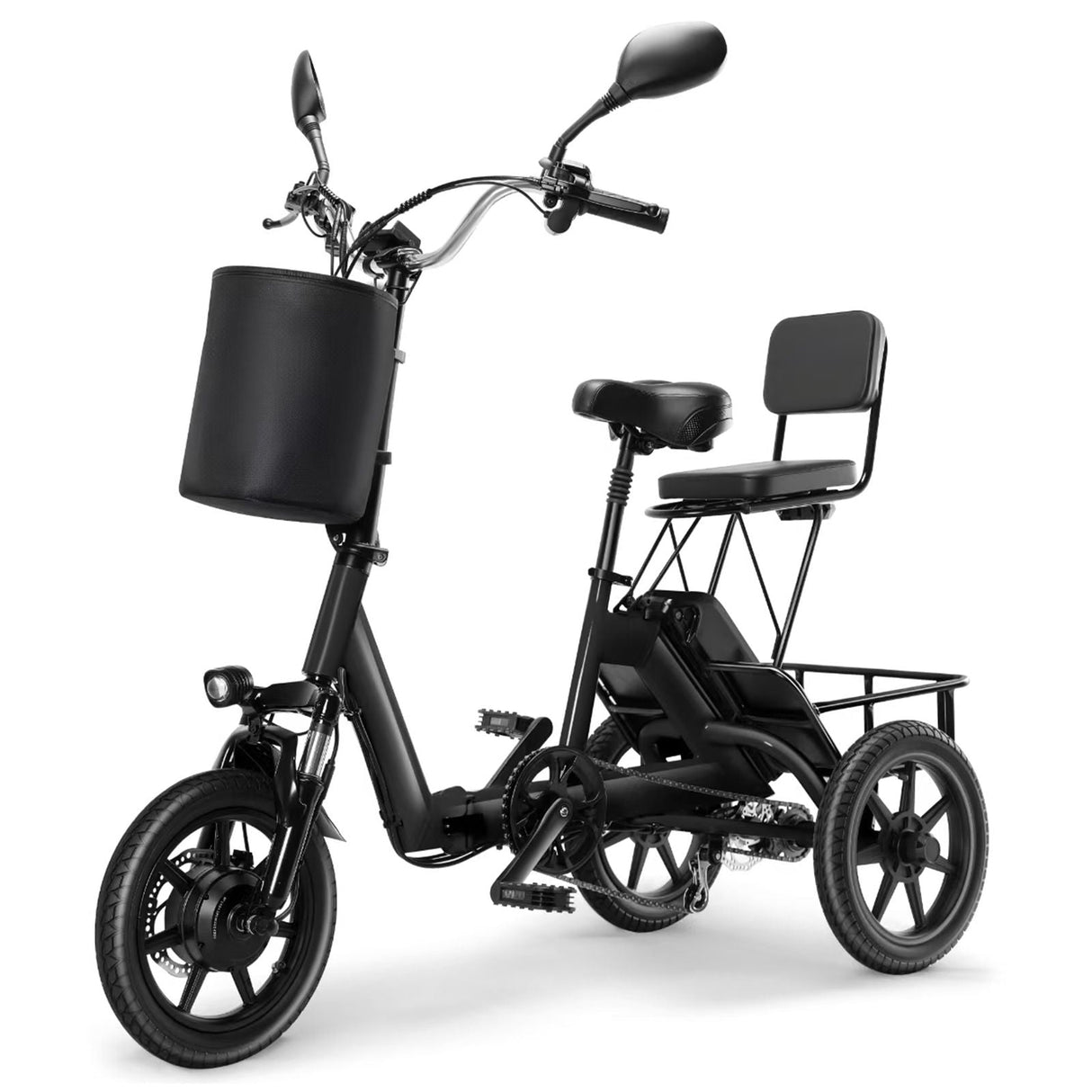 Folding Electric Trike with 350W Peak Motor and 480Wh Removable Battery