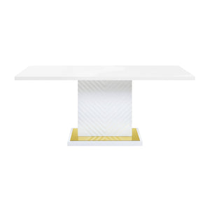 Gaines High Gloss Dining Table With Pedestal Base