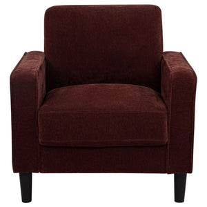 Ruth Fabric Upholstered Track Arm Accent Chair Rust Red