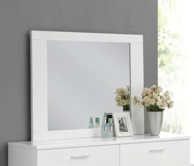 Lorimar Mirror with Beveled Edge - White