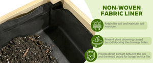 Raised Garden Bed with Water Collection Tray and Storage Shelf
