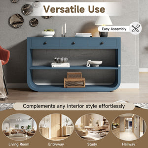 Console Table With 3 Soft Close Drawers & 2 Open Shelves