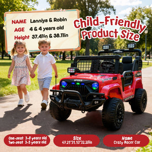 24V Two-Seater Kids Ride-On Electric Truck with Parental Control