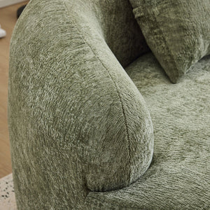 Curved Loveseat Sofa With Round Armrest